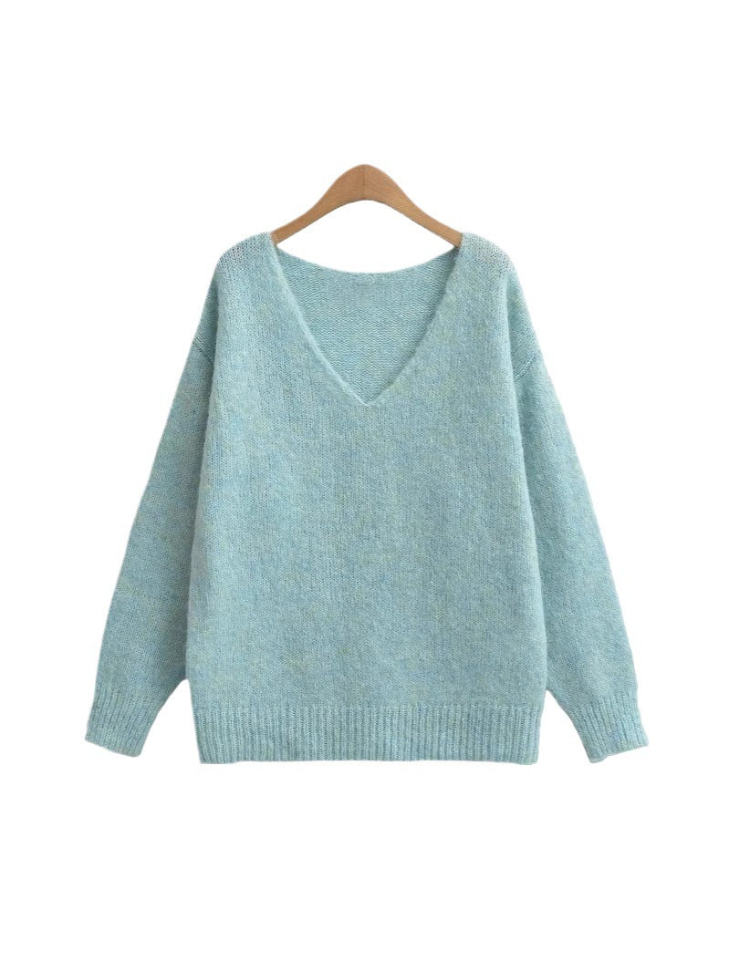 Damen Oversized V-Ausschnitt Pullover aus weichem Strick Stalluxe