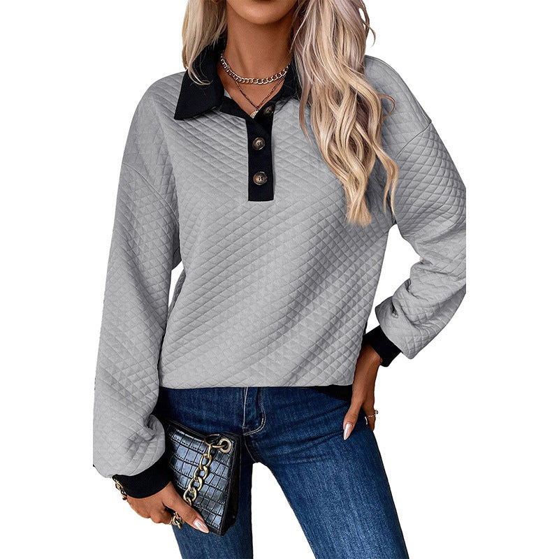 Damen stylischer und bequemer Sweatshirt mit Kragen Stalluxe