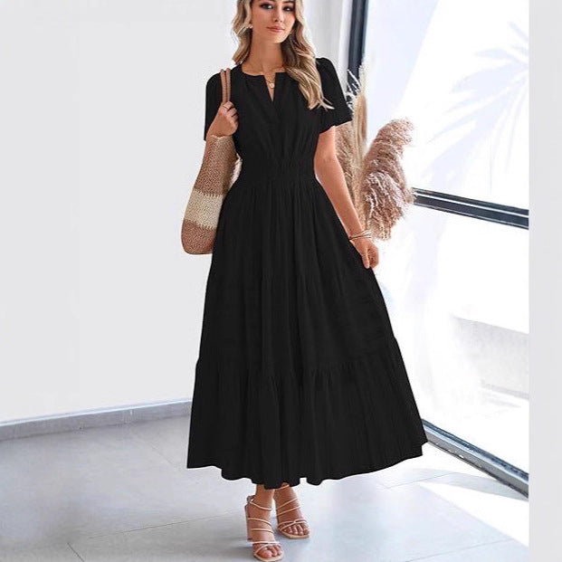 Damen Maxikleid mit voluminösem Rock Stalluxe