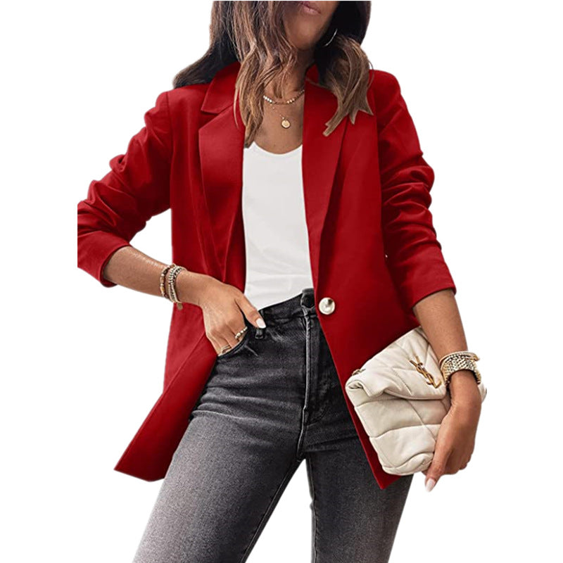 Damen eleganter Blazer mit ausgefallenem Schnitt und dezenten Knopfdetails Stalluxe