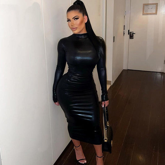 Damen Elegantes Maxikleid mit schimmerndem Effekt und figurbetontem Schnitt Stalluxe