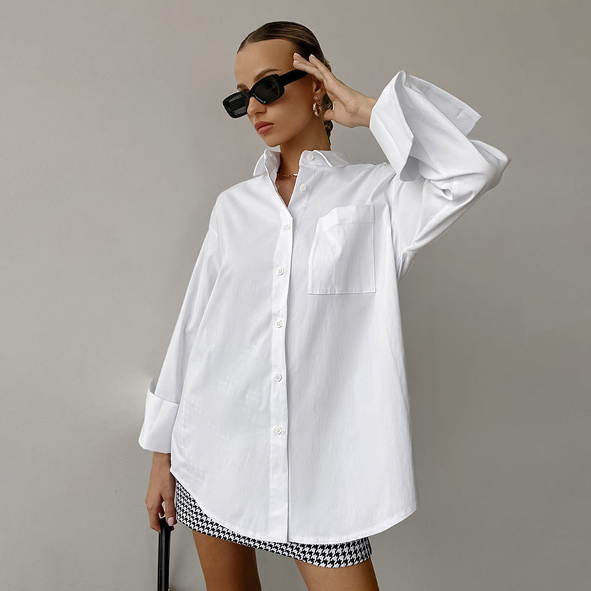 Damen Oversized Hemdbluse aus hochwertiger Baumwolle Stalluxe