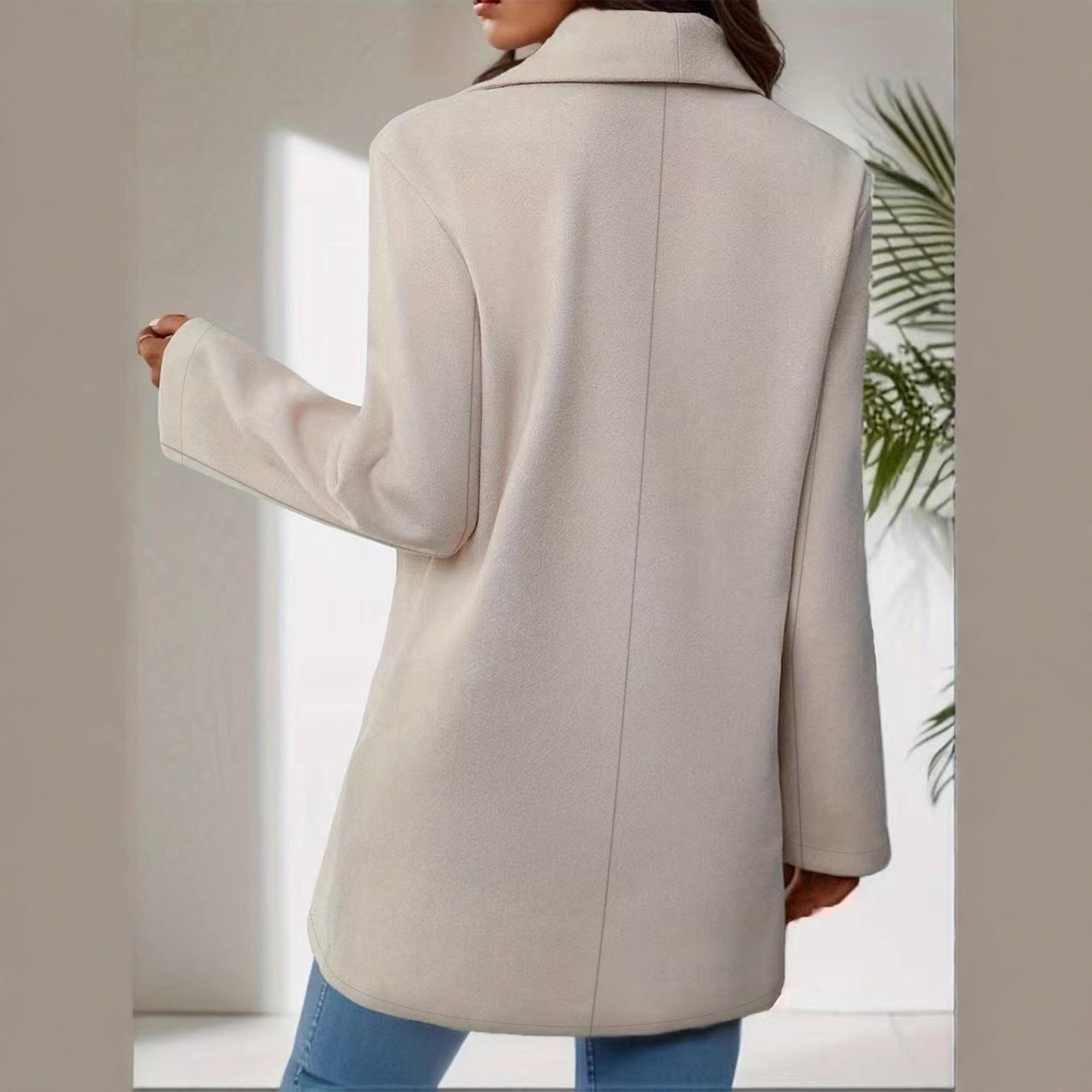 Damen eleganter Longblazer aus hochwertigem Material Stalluxe