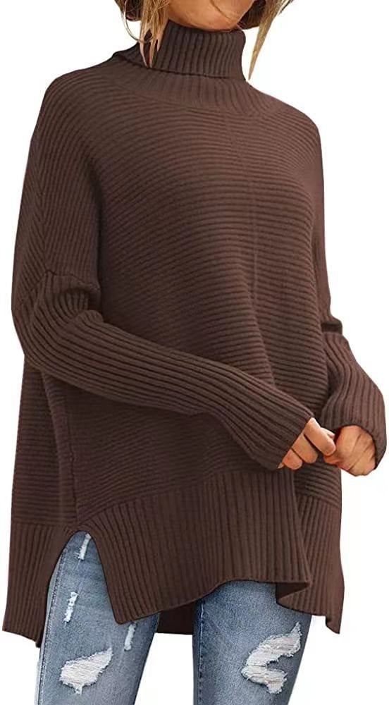 Damen kuscheliger Rollkragenpullover aus Rippstrick Stalluxe