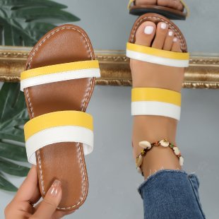 Damen Riemchen-Sandaletten mit modischem Mehrfarbendetail und rutschfester Sohle Stalluxe