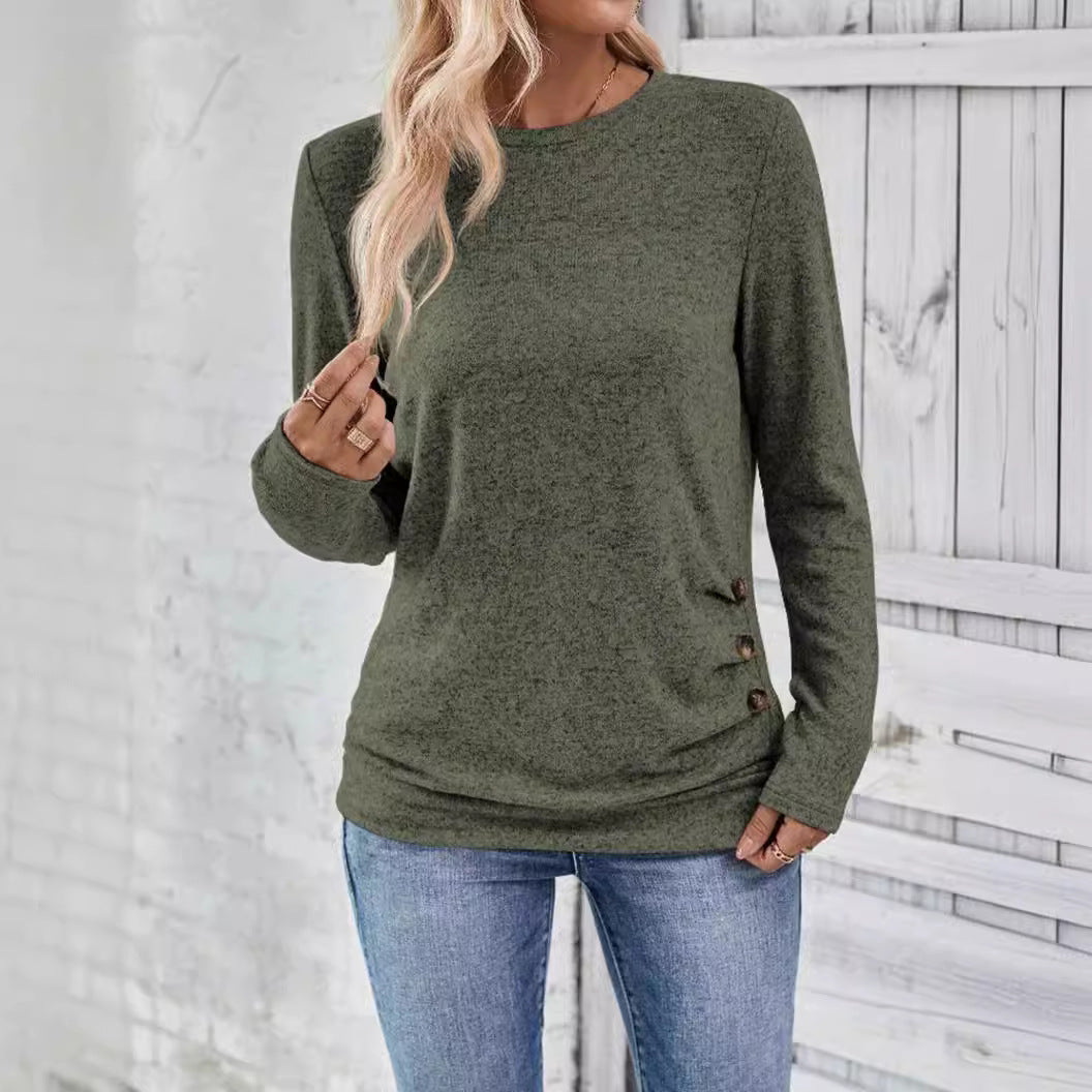Damen lässiges Langarmshirt mit asymmetrischem Schnitt Stalluxe