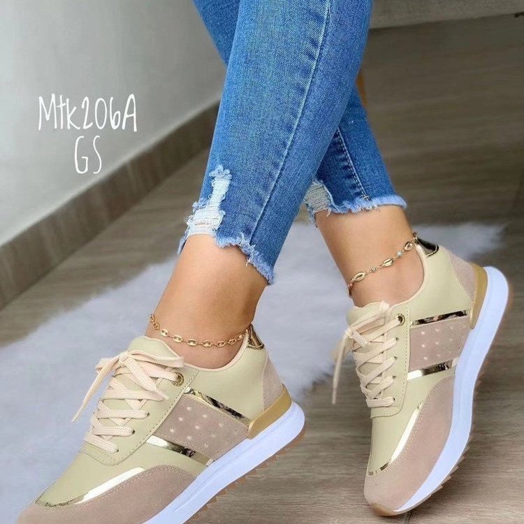 Damen Modische Sneakers mit glänzenden Akzenten und atmungsaktiver Sohle Stalluxe