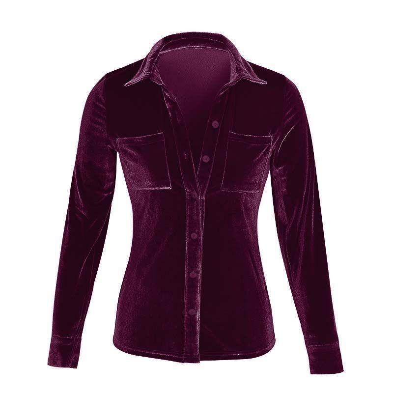 Damen Satin Bluse mit dekorativen Brusttaschen Stalluxe