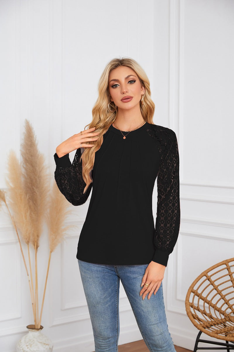 Damen Elegantes und atmungsaktives Oberteil mit Spitze Stalluxe