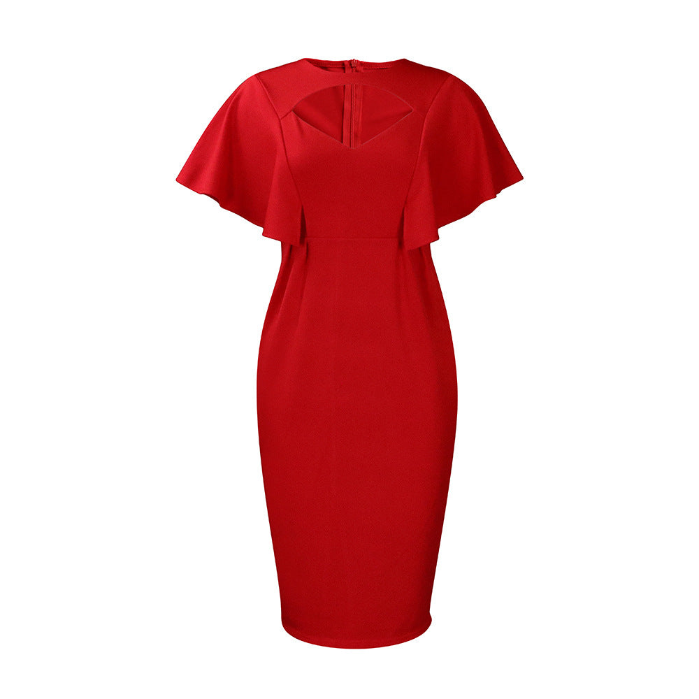 Damen Etuikleid mit Volumenärmeln und Cut-Out-Details Stalluxe