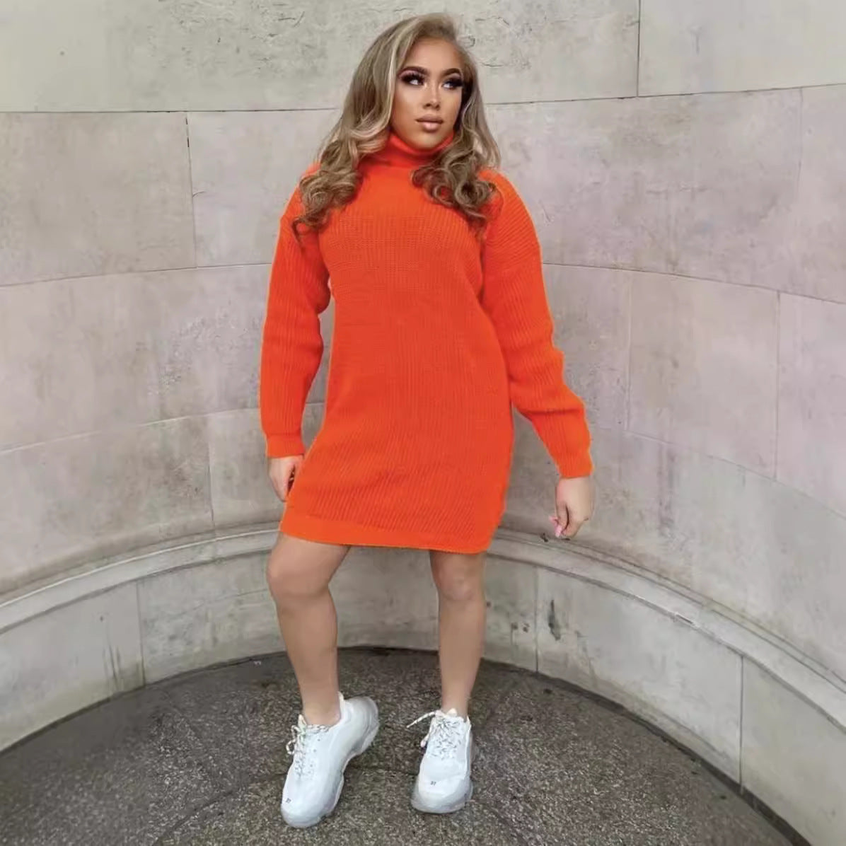 Damen Oversized-Strickpullover mit hohem Kragen und lässigem Schnitt Stalluxe