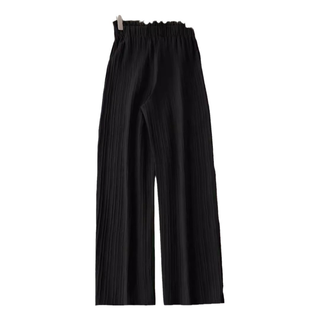 Damen Plissee-Hose mit elastischem Bund und dekorativem Kordelzug Stalluxe
