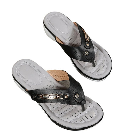 Damen Flip-Flops mit extra weichem Fußbett und modischem Riemendesign Stalluxe