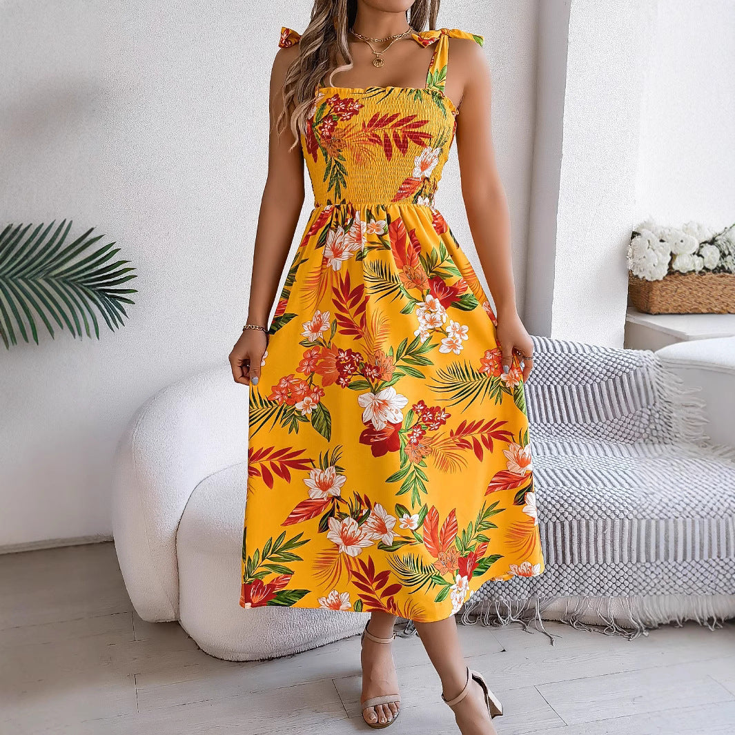 Damen Maxikleid mit schmalen Trägern und floralem Design Stalluxe