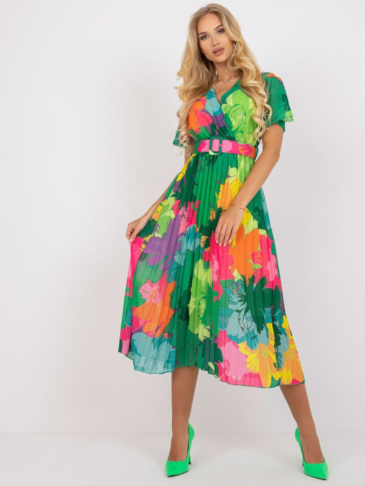 Damen Bohemian Maxikleid mit fließendem Stoff und buntem Blumenmuster Stalluxe