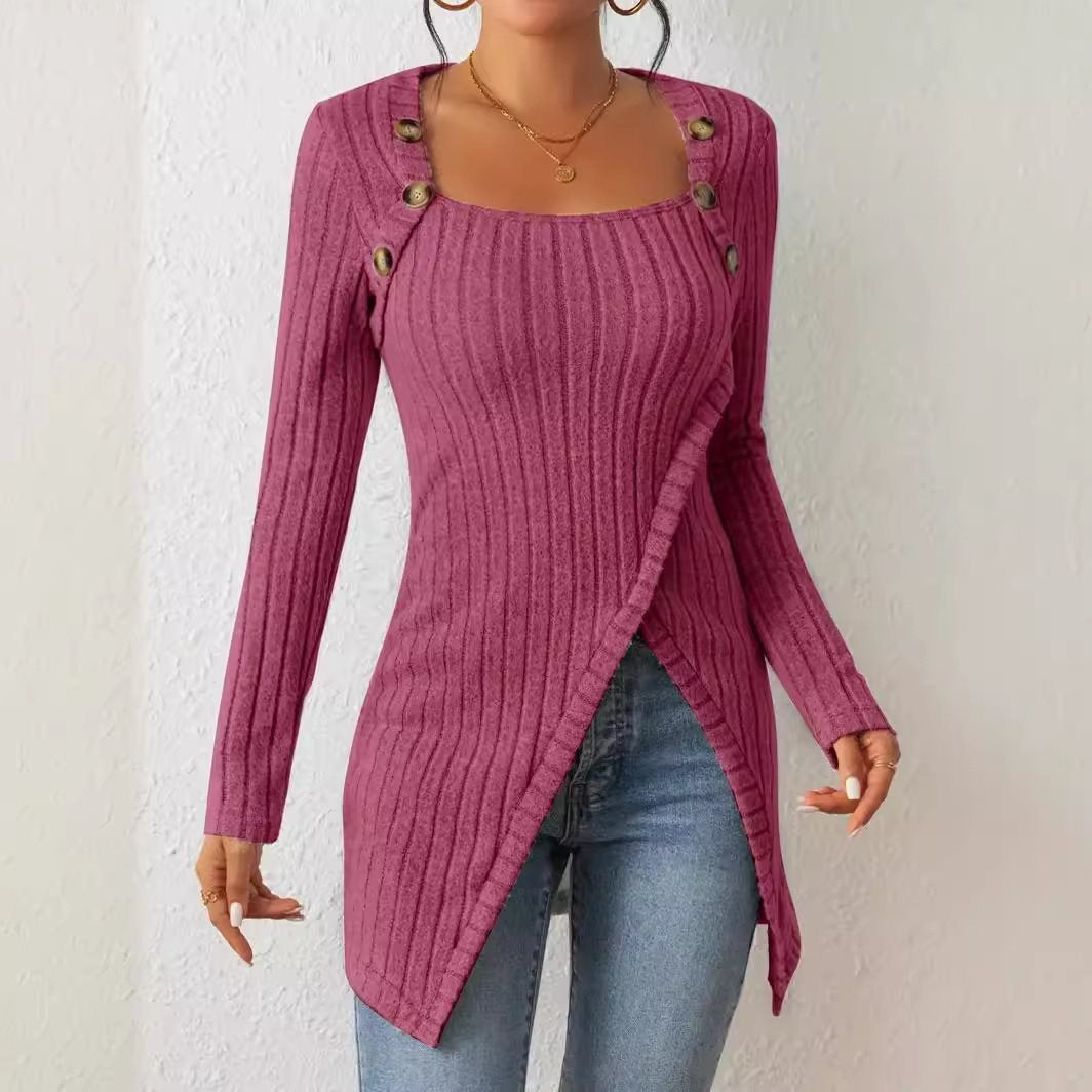 Damen Langarmshirt mit ausgefallenem Schnitt Stalluxe