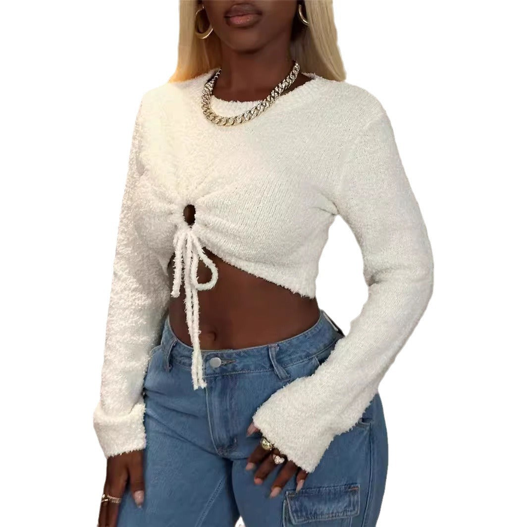 Damen Crop-Top mit Kordelzug und raffiniertem Schnitt Stalluxe