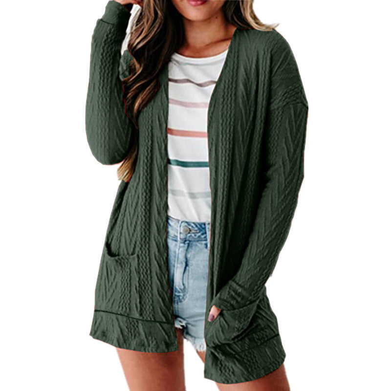 Damen luftige Strickjacke mit Taschen und modernem Design Stalluxe