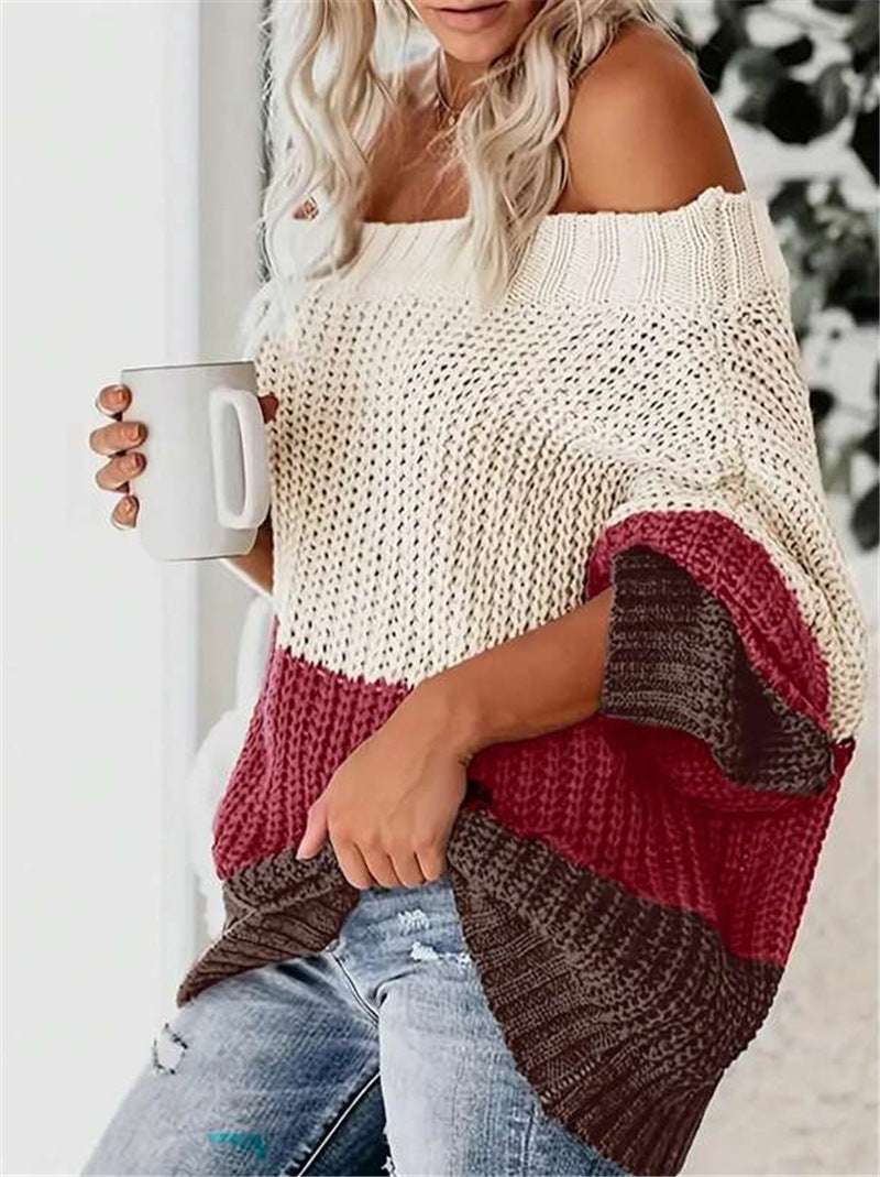 Damen Oversized Strickpullover mit lässigem Schnitt und offener Schulter Stalluxe