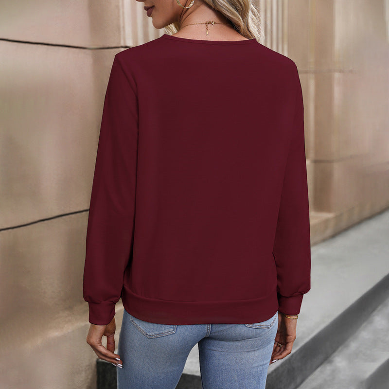 Damen elegantes V-Ausschnitt Oberteil mit feinem Stoff und raffinierten Nähten Stalluxe