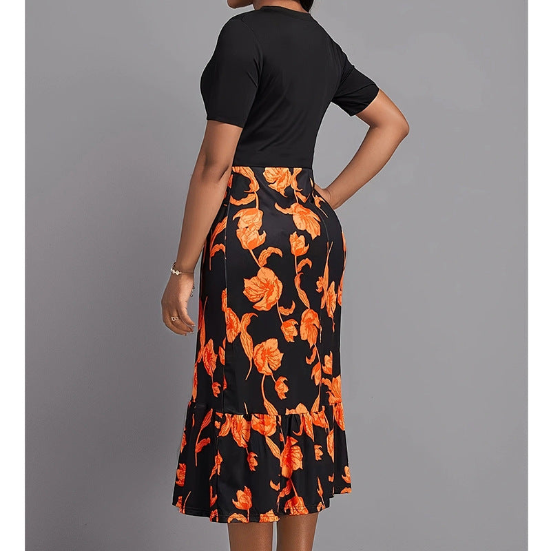 Damen Elegantes Kleid mit floralem Muster und Knopfdetails Stalluxe