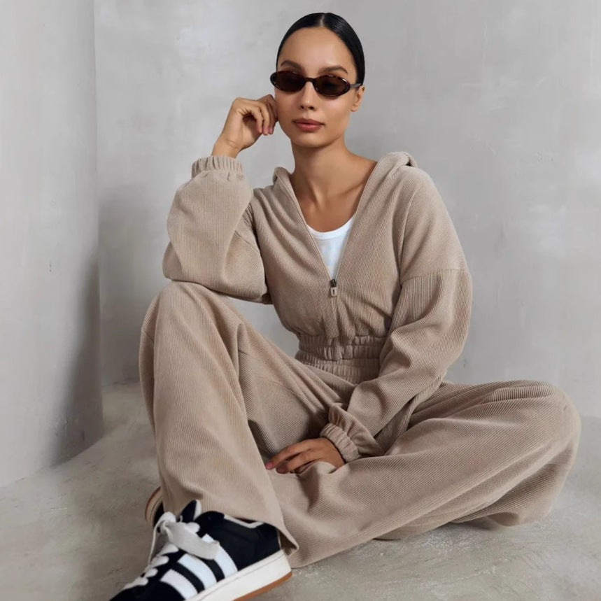 Damen lässige Cropped Hoodie mit strukturierter Oberfläche und elastischem Bund Stalluxe