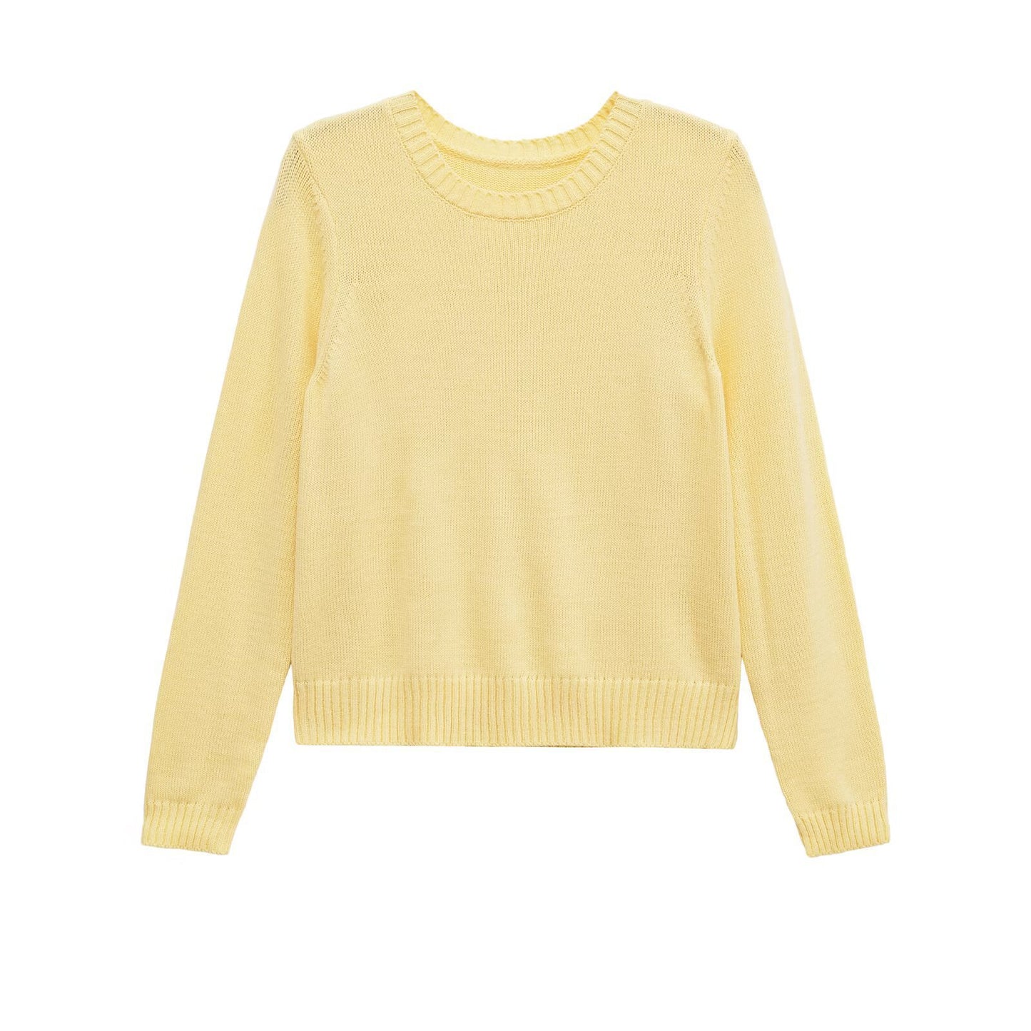 Damen Gemütlicher Feinstrickpullover mit Rundhalsausschnitt und zeitlosen Details Stalluxe