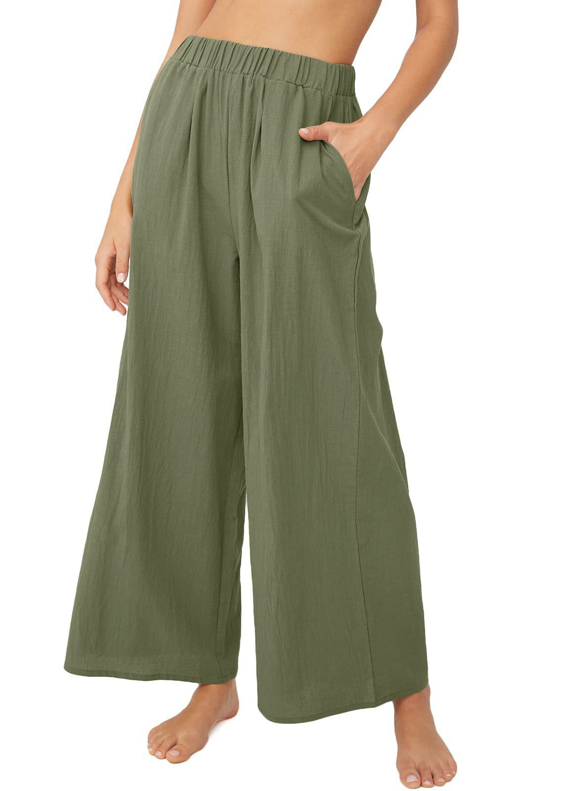 Damen Weite Beinform Entspannte Hose Stalluxe