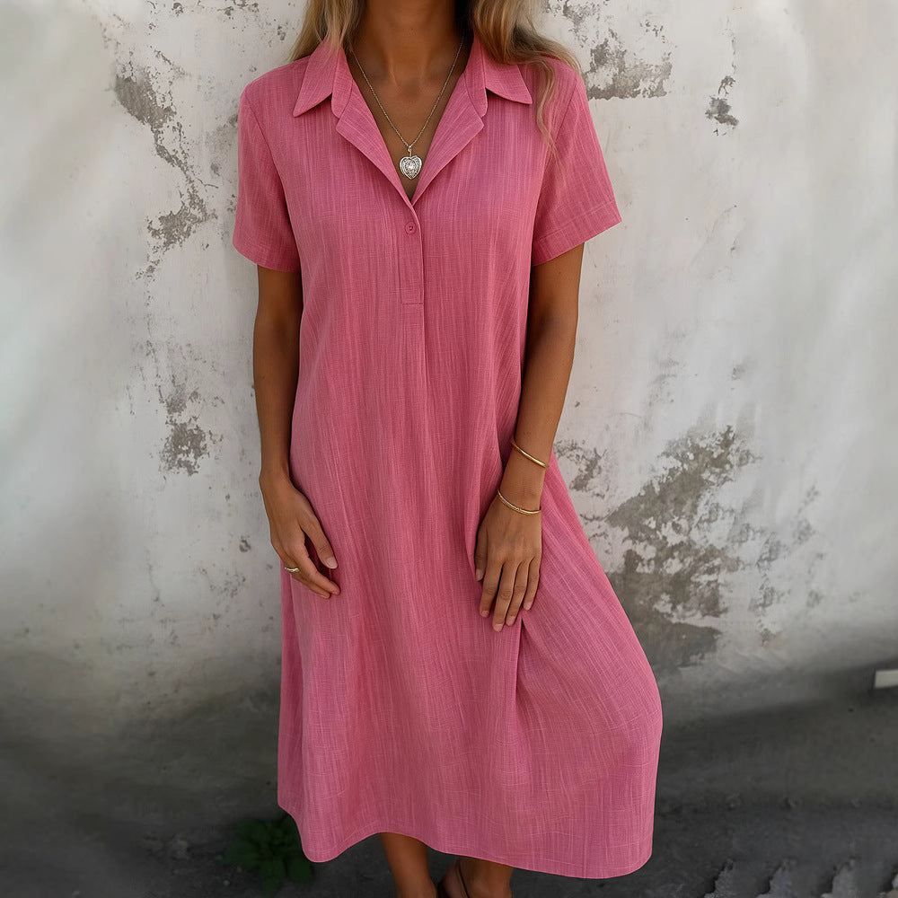 Damen Hemdkleid aus leichtem Stoff mit Knopfdetails Stalluxe
