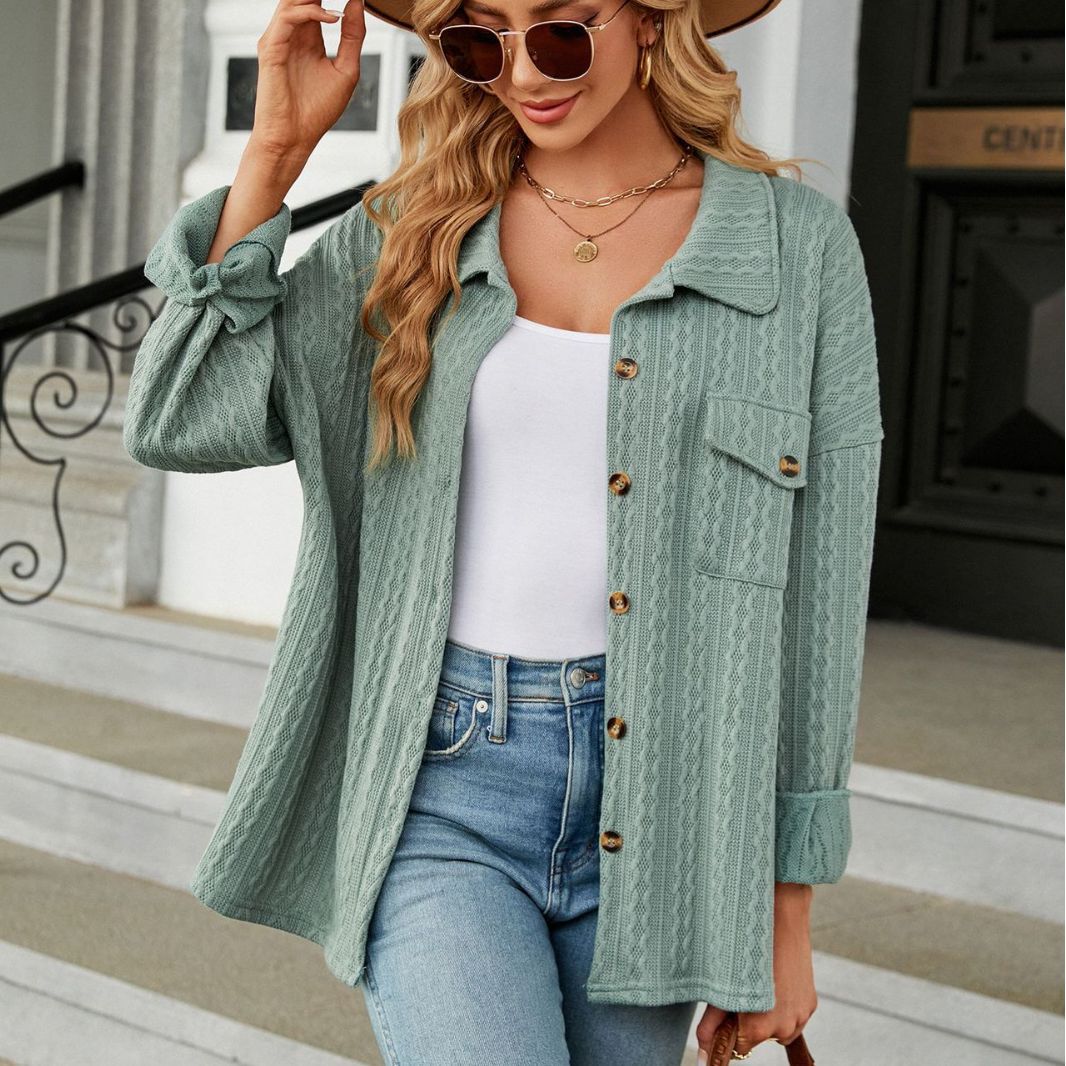 Damen Übergröße Hemdjacke mit strukturiertem Muster Stalluxe