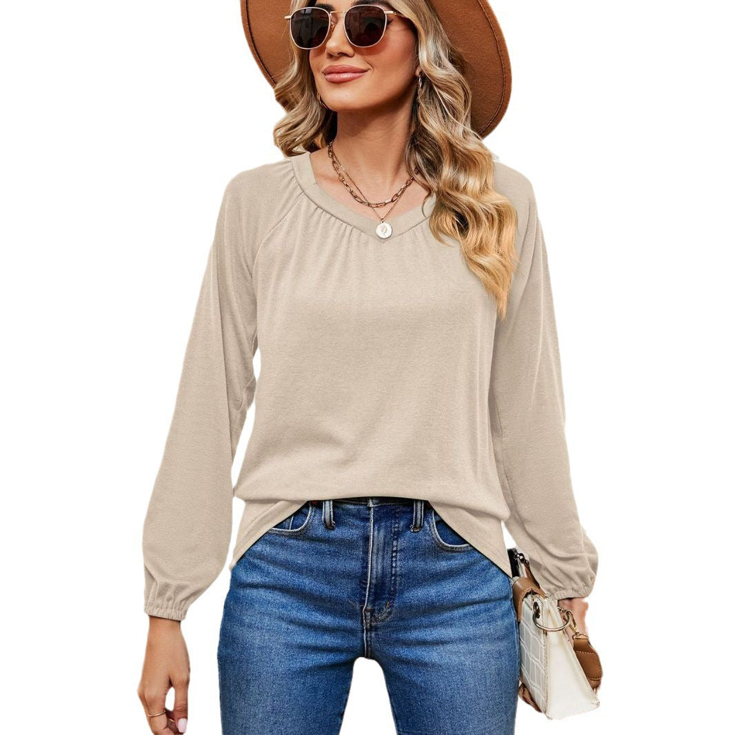 Damen lässiges Longsleeve Oberteil mit raffinierten Rüschendetails Stalluxe