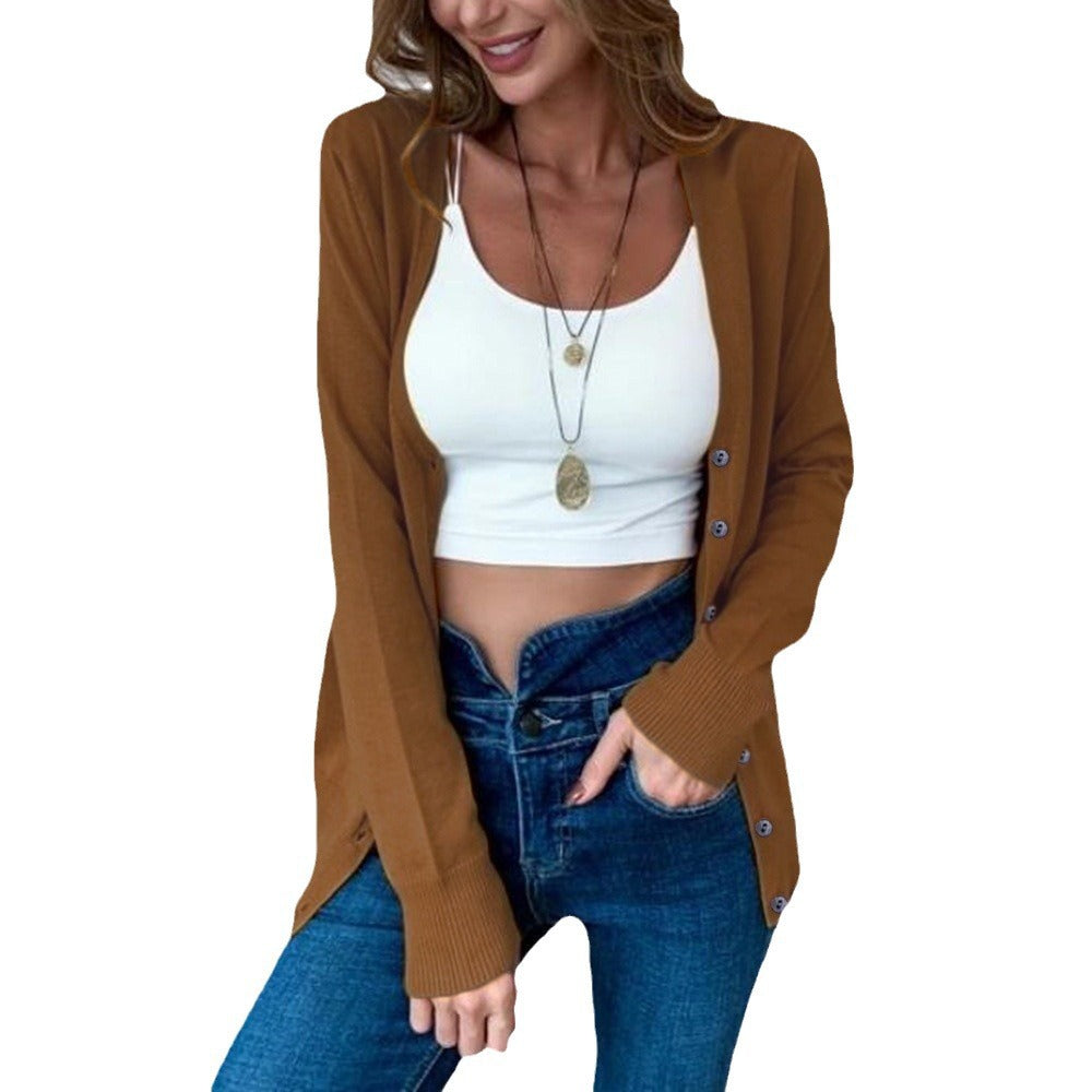 Damen lässiger Cardigan mit Knopfdetails und eleganten langen Ärmeln Stalluxe