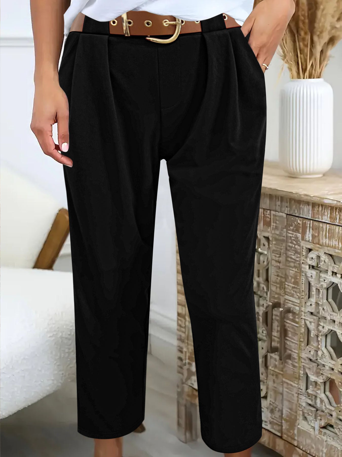 Hoch taillierte Damenhose Stalluxe