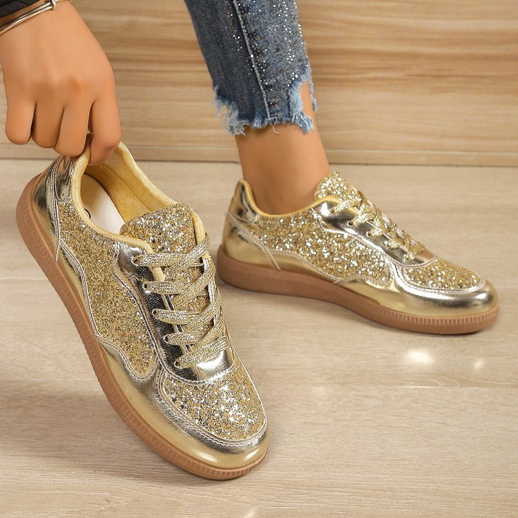 Damen Glitzernde Sneakers mit modischem Obermaterial und bequemer Sohle Stalluxe