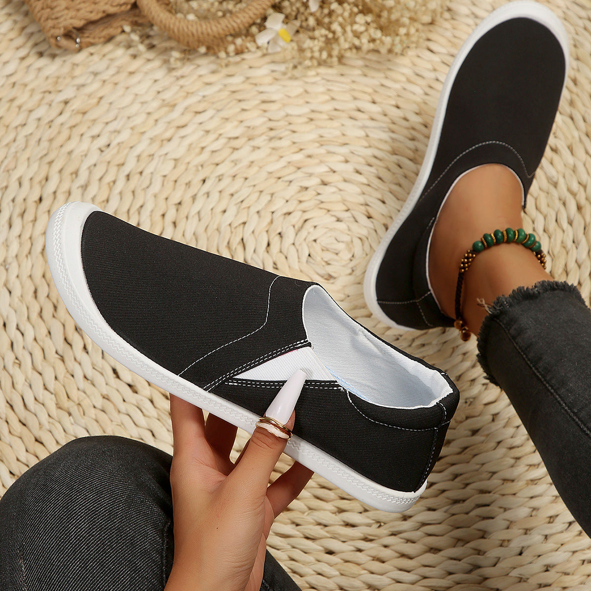Damen elastische Slip-On Sneakers Stalluxe