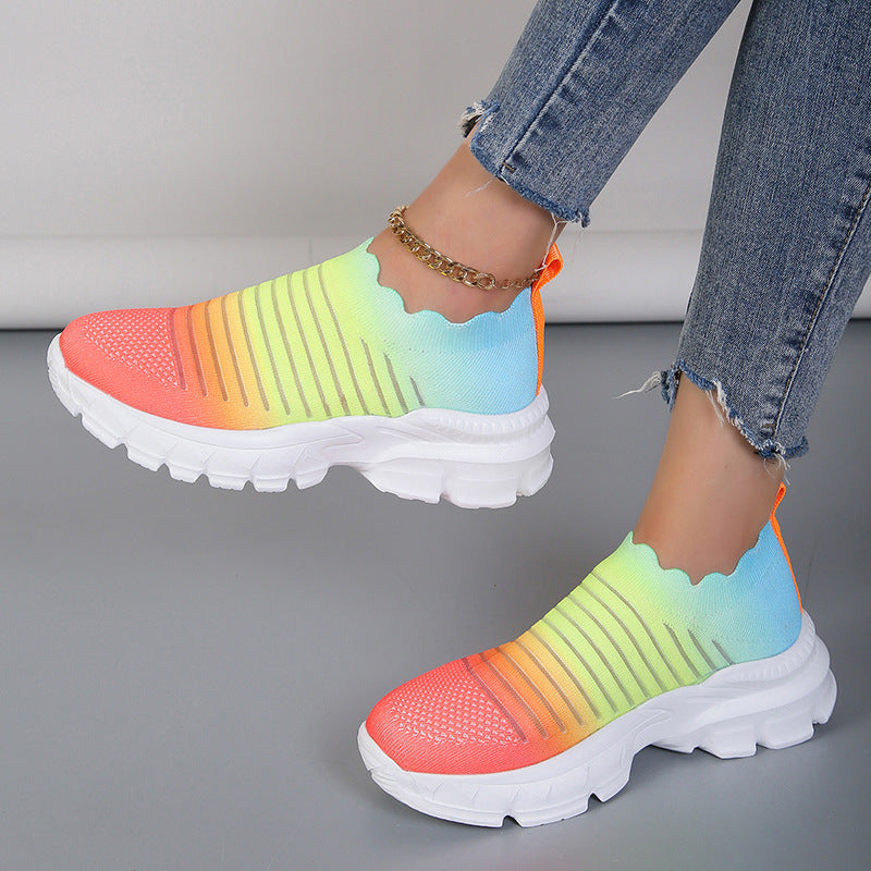 Damen Sportliche Slip-On Sneakers mit innovativem Farbverlauf Stalluxe