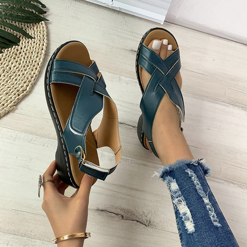 Damen Komfortable Riemchen-Sandalen mit anatomischem Fußbett Stalluxe