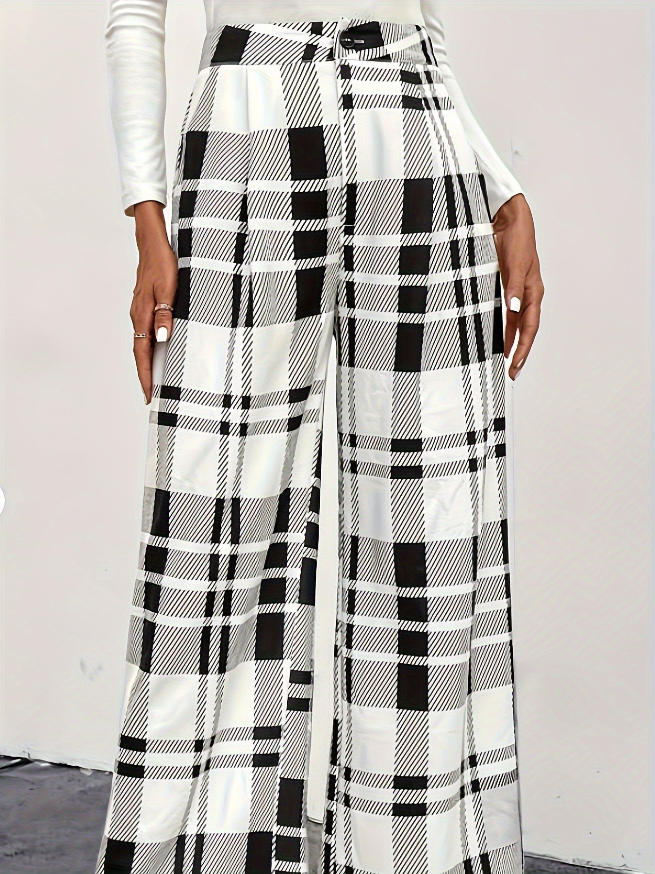 Damen Modische weit geschnittene Karohose Stalluxe