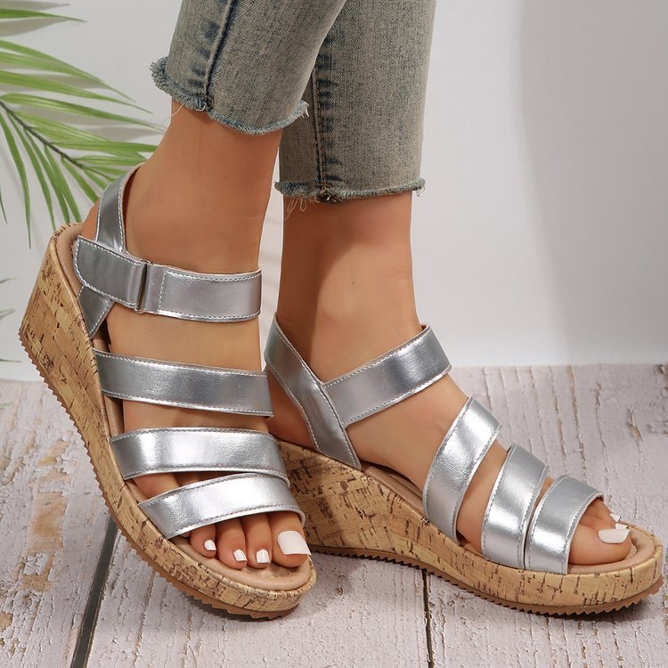 Damen Korksandalen mit verstellbaren Riemen Stalluxe
