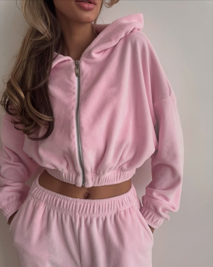 Damen Fleece-Jumpsuit mit Reißverschluss und elastischem Bund Stalluxe