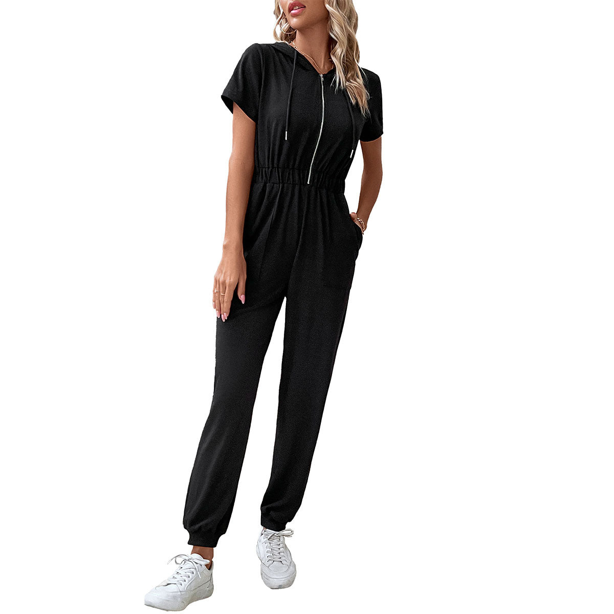 Damen Kapuzenoverall mit praktischem Reißverschluss und elastischem Bund Stalluxe