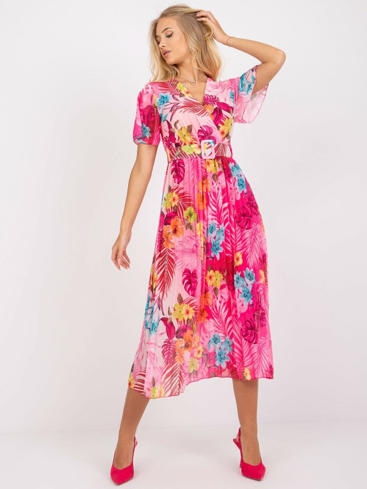 Damen Bohemian Maxikleid mit fließendem Stoff und buntem Blumenmuster Stalluxe