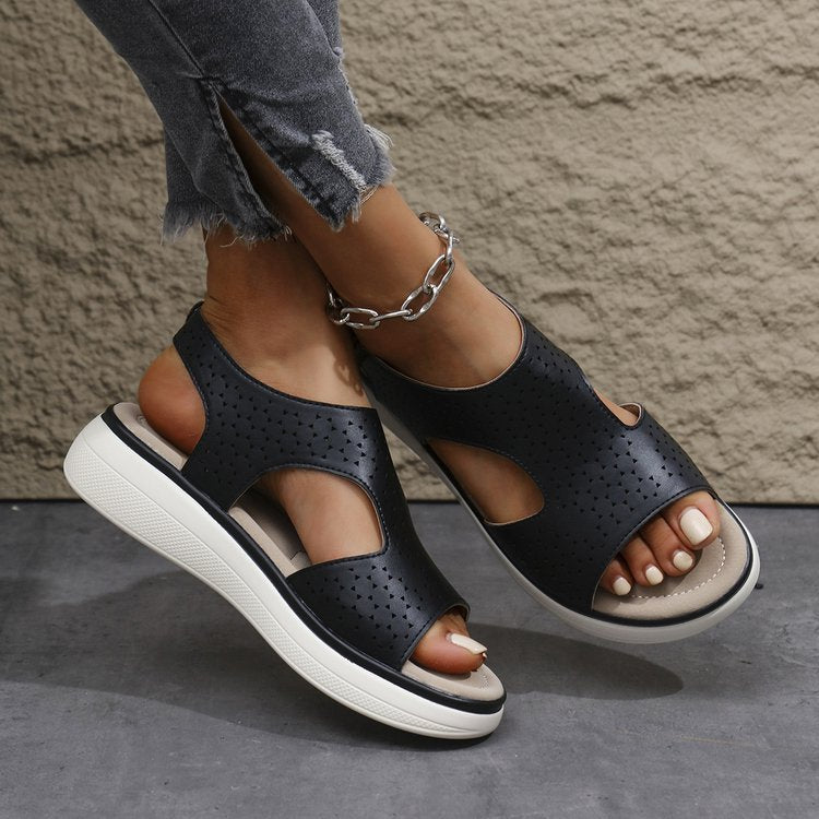 Damen Komfortable Sandalen mit atmungsaktiver Lochmuster-Oberfläche und gepolstertem Fußbett Stalluxe