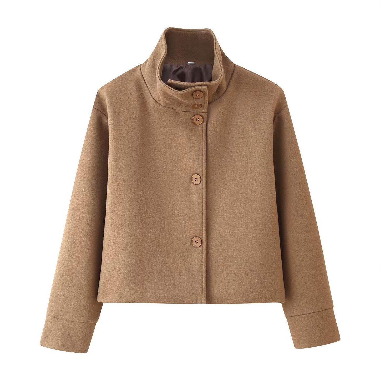 Damen modische Jacke mit hochgeschlossenem Kragen und Knopfdetails Stalluxe