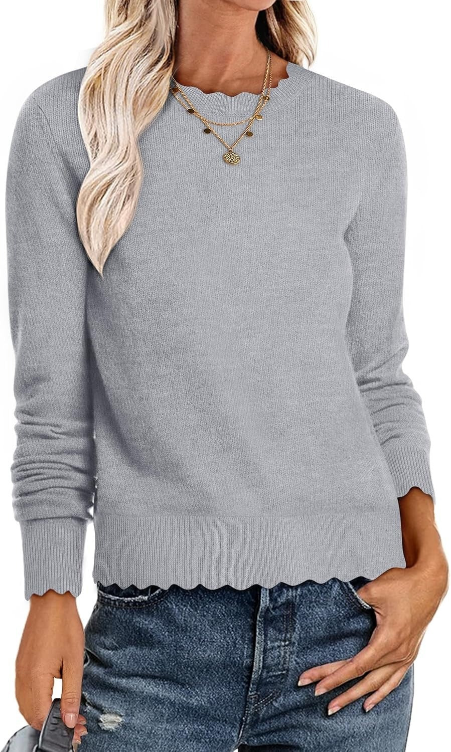 Damen Sweater mit Wellenkante Stalluxe