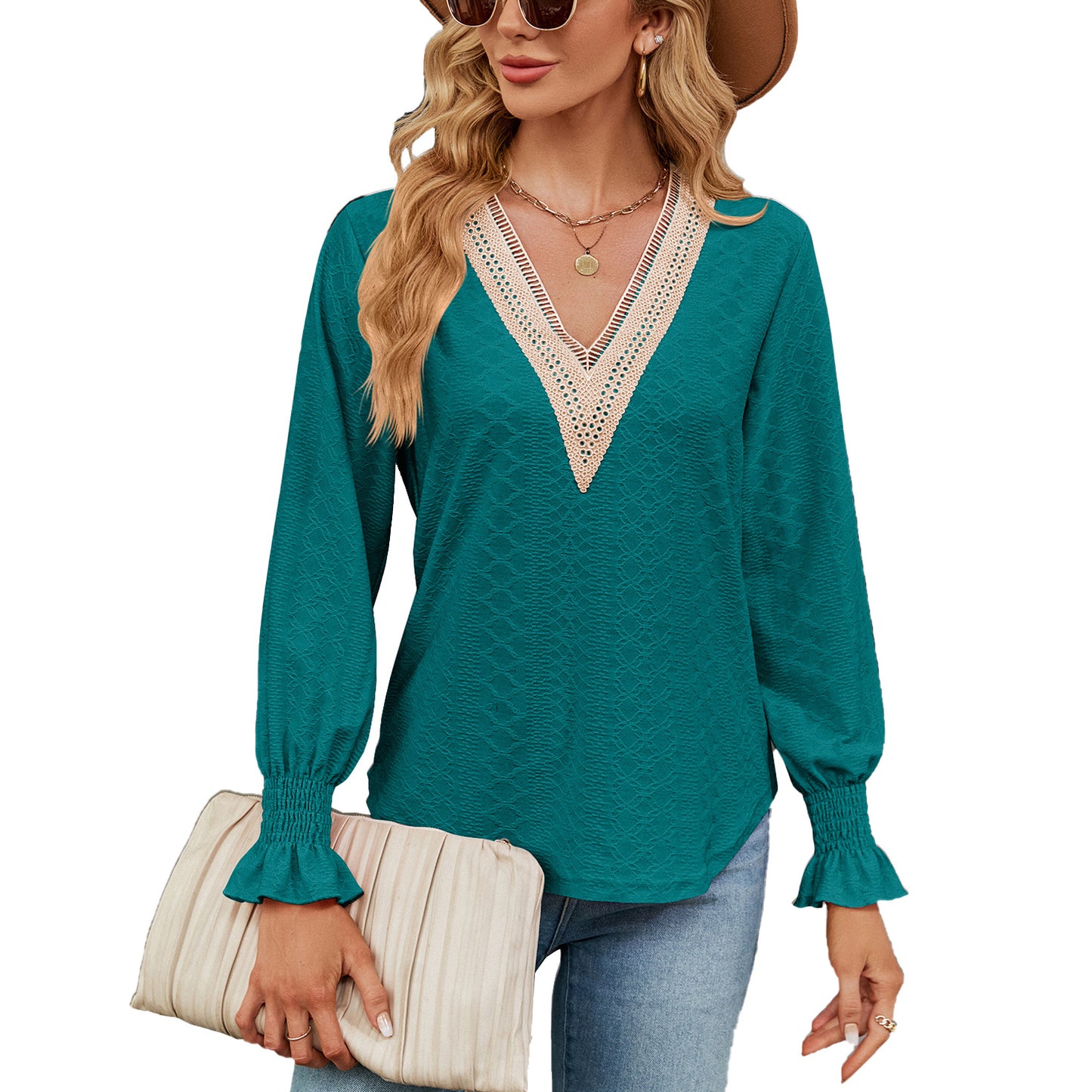 Damen Luftiges Blusenshirt mit feinem Strukturdesign Stalluxe