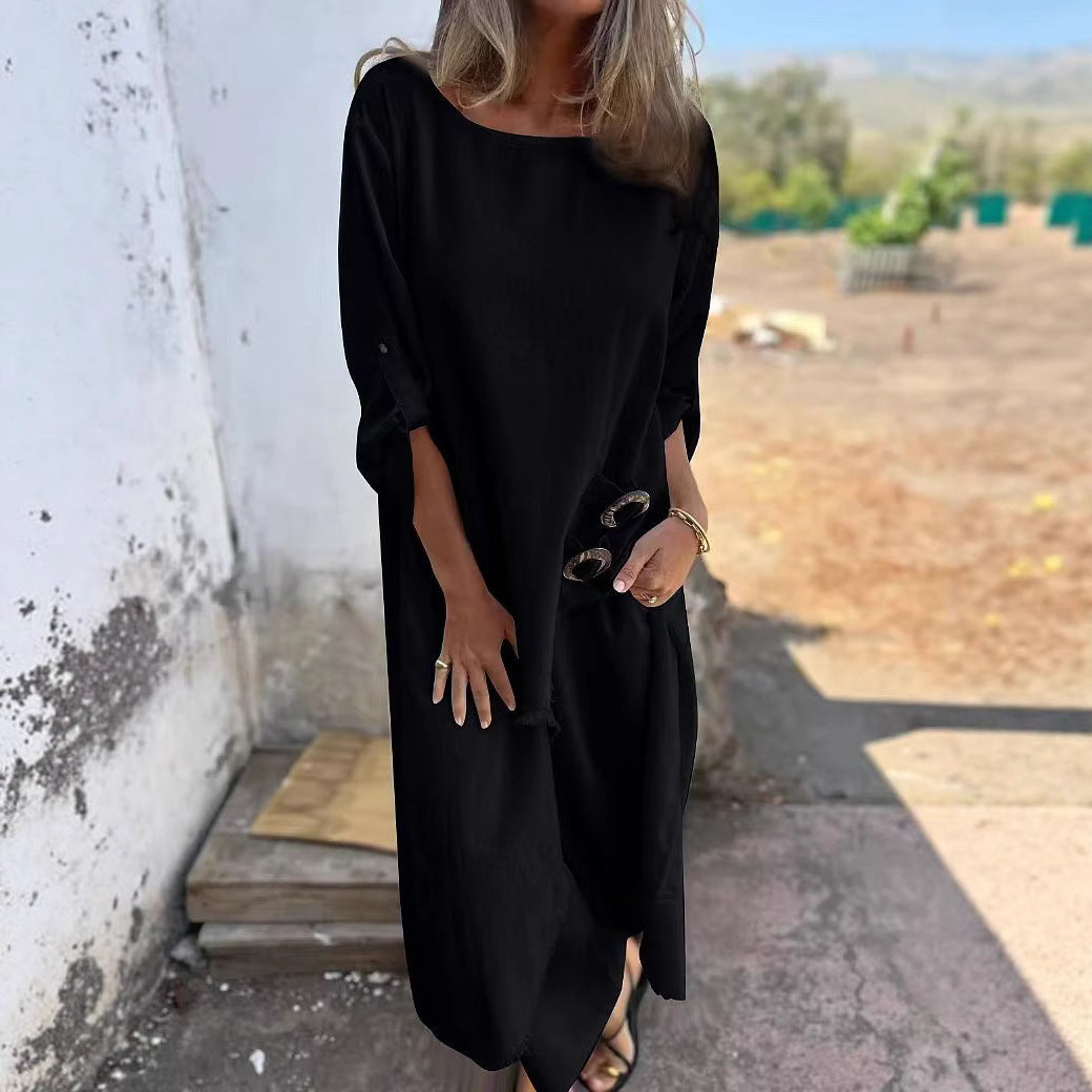 Women's Relaxed Fit Midi Dress Stalluxe