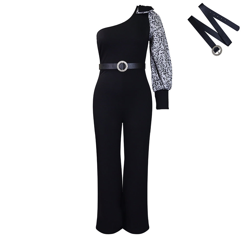 Damen Stylischer Einteiler mit asymmetrischem Schnitt und elegantem Puffärmel Stalluxe