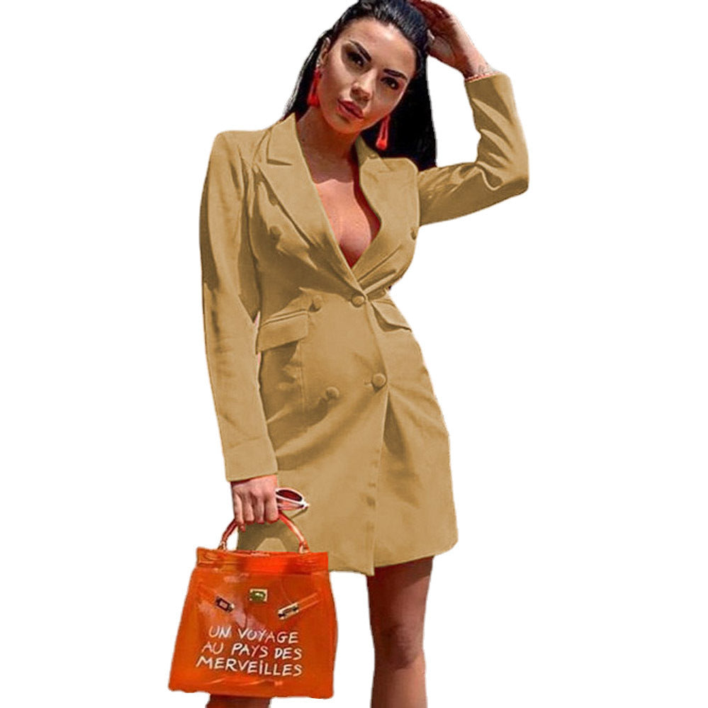 Damen Blazer-Kleid mit doppelter Knopfleiste und eleganten Details Stalluxe