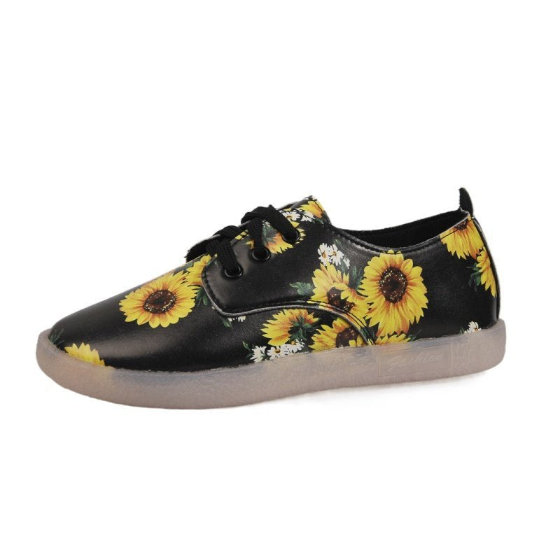Damen modische Sneaker mit Sonnenblumen-Muster und rutschfester Sohle Stalluxe